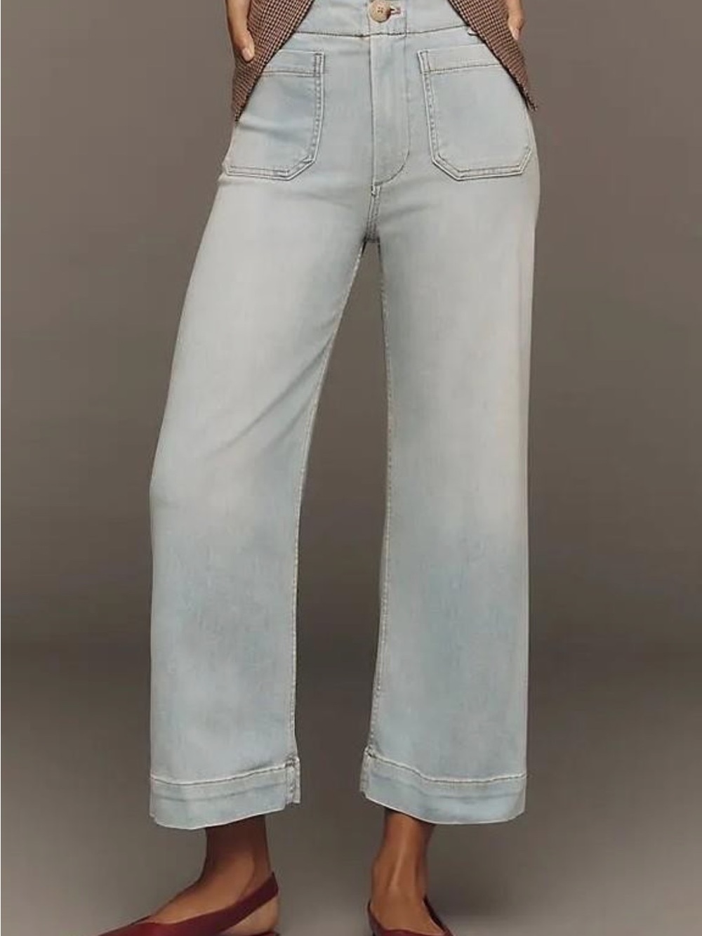 Anthropologie Maeve Light Blue Wide-Leg Crop Jeans - Picture 7 of 7